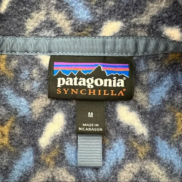 Patagonia Synchilla Snap T Fleece Pullover Tundra Cluster Navy Blue Men's Size M - Picture 11 of 14